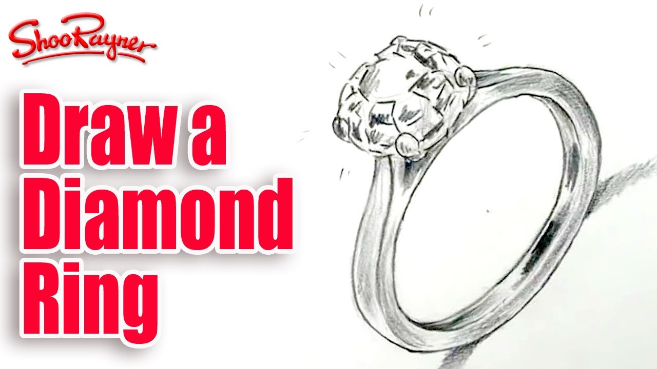 1280x720 How To Draw A Diamond Ring - Ring Drawing