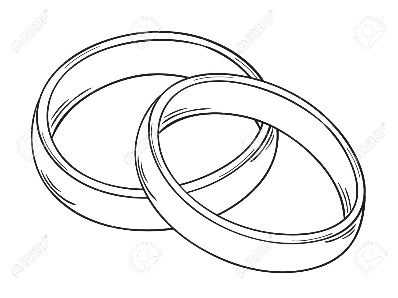 1300x973 Two Wedding Rings Vector Free Library - Ring Drawing