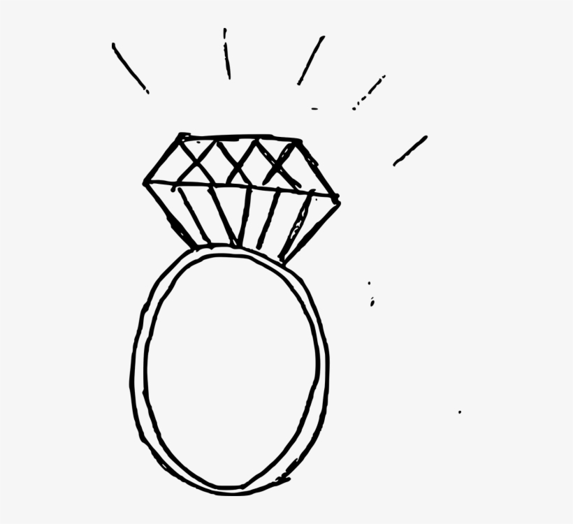 820x750 Diamond Bling Clipart Icon Png - Ring Drawing