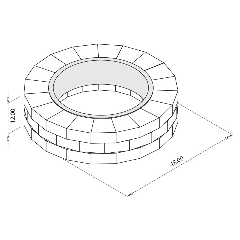 800x800 grand fire ring kit rochester concrete products - Ring Of Fire Drawing