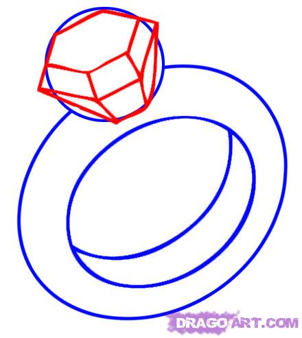 440x493 Step How To Draw A Ring - Ring Pop Drawing