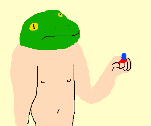300x250 Frog Man Holding A Ring Pop Drawing - Ring Pop Drawing