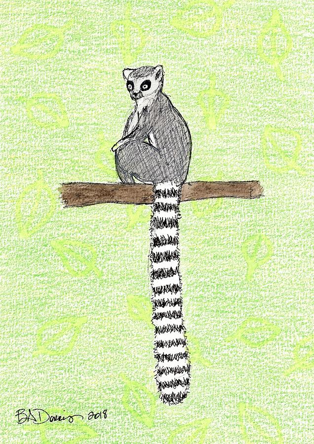 636x900 ring tailed lemur drawing - Ring Tailed Lemur Drawing