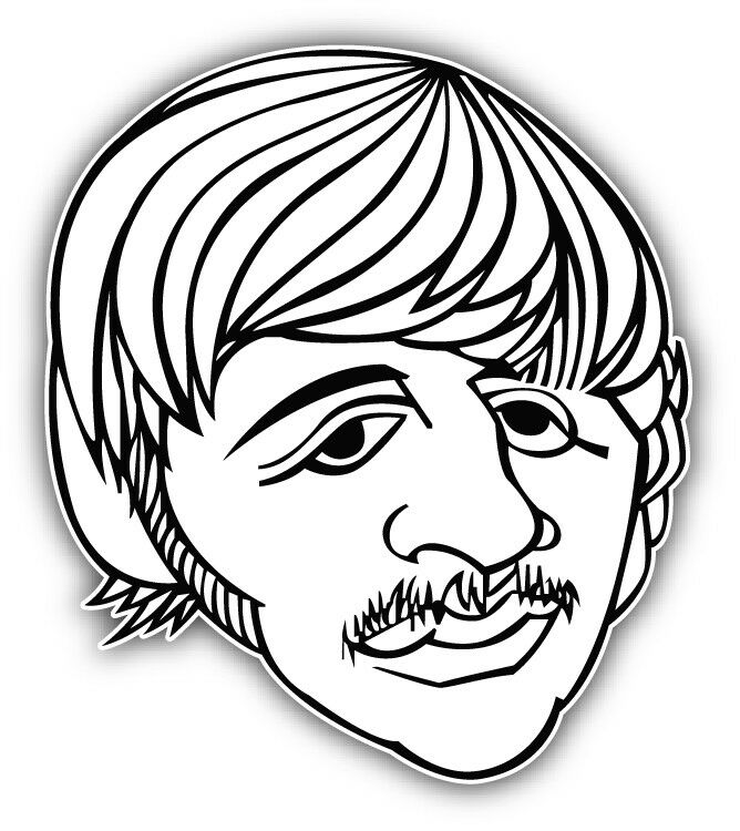 668x750 the beatles ringo starr car bumper sticker decal - Ringo Starr Drawing