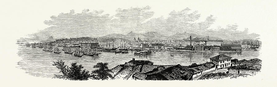 900x283 brazil view of the city of rio de janeiro drawing - Rio De Janeiro Drawing