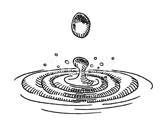 586x440 water drop ripples drawing stock vector - Ripple Drawing
