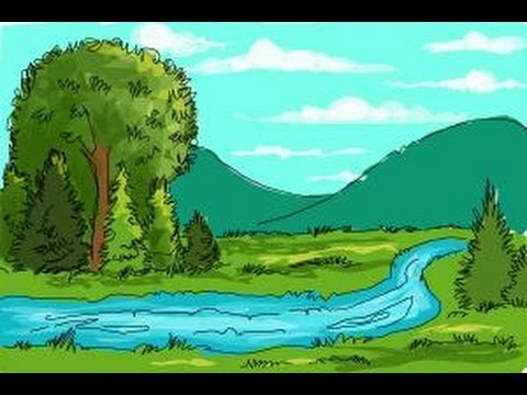 480x360 how to draw a river - River Bank Drawing
