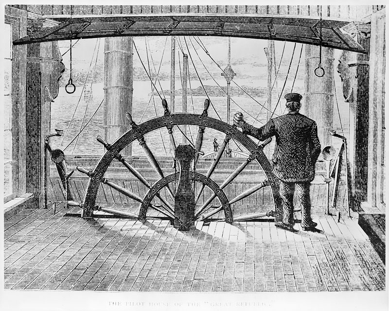 800x638 On The Water - River Boat Drawing