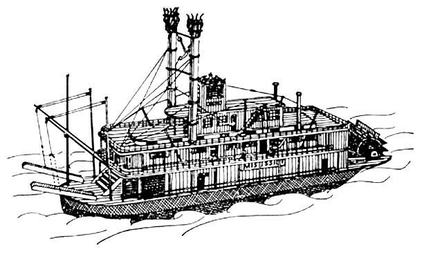 613x368 plans for steam river boat mississippi ebay - River Boat Drawing