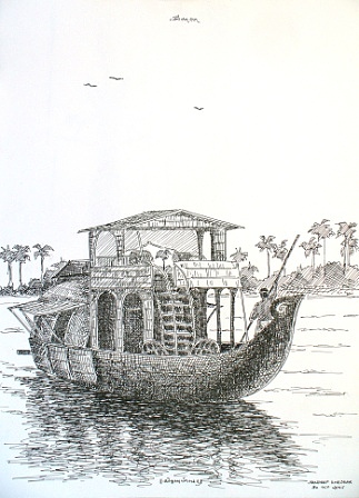 323x448 River Boat Drawing - River Boat Drawing