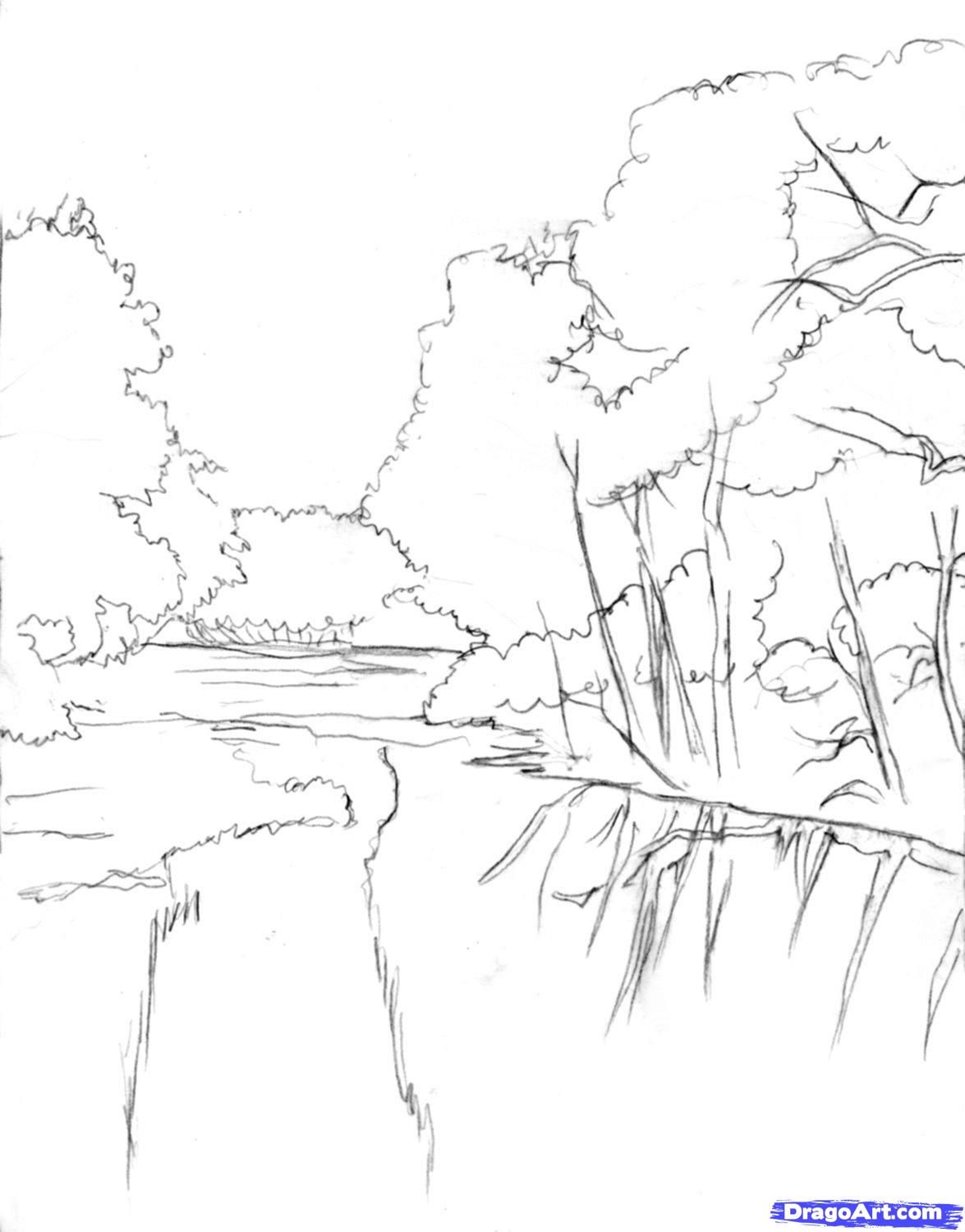 1175x1500 how to draw a realistic river step and shade it too - River Drawing