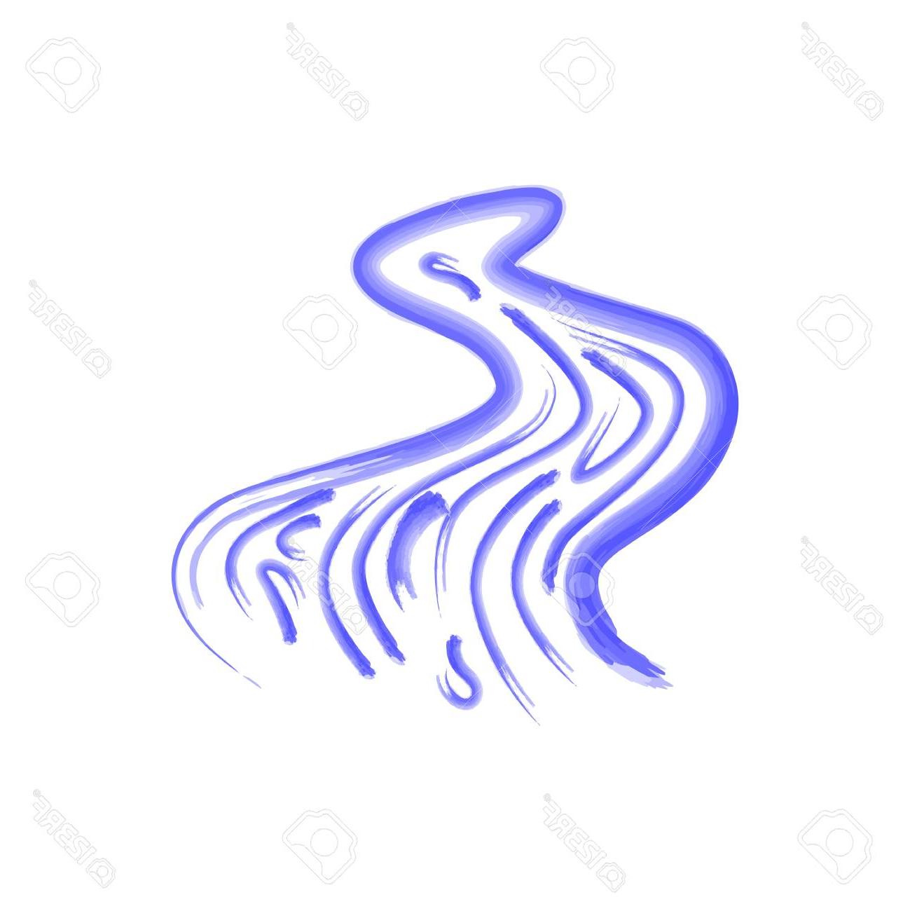 1299x1300 Top Vector Abstract Symbol Of The River Drawing - River Drawing