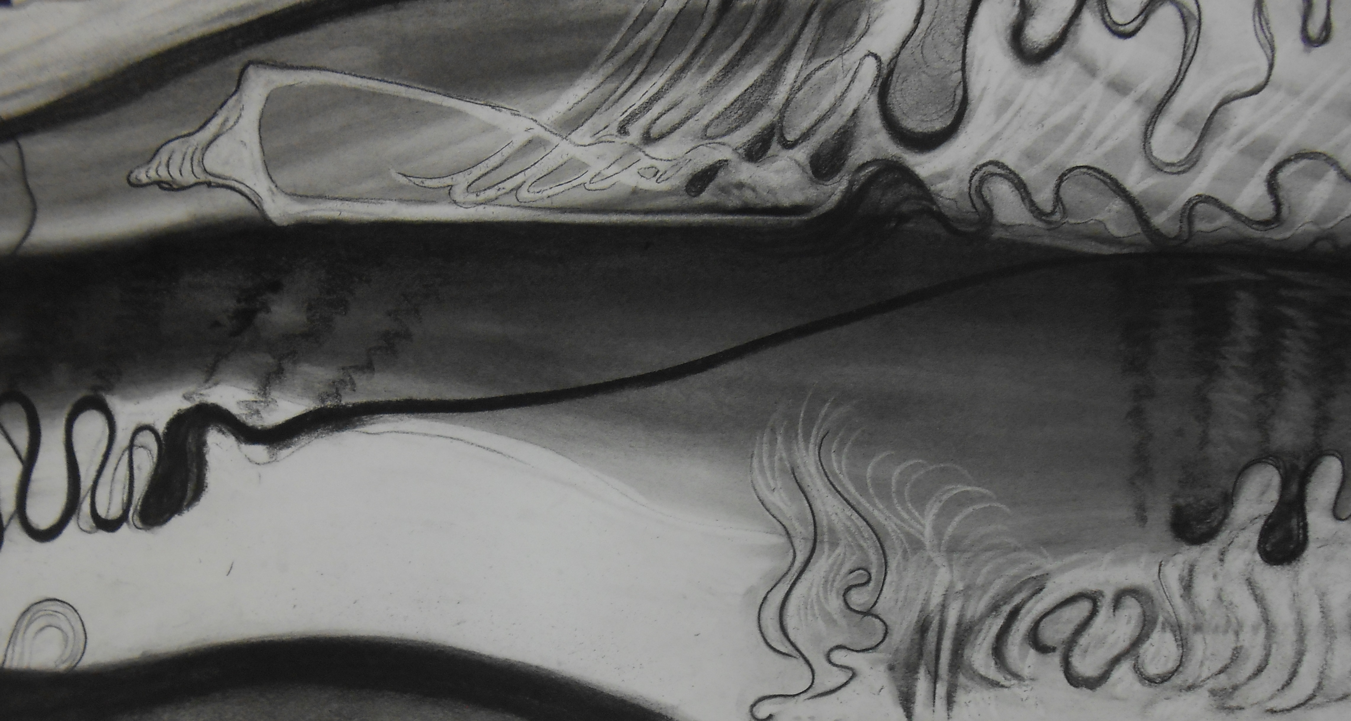 4565x2437 River Drawing With Shell Shape - River Drawing Images