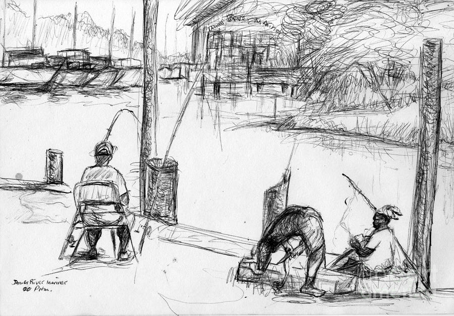 900x627 Pencil Study For Early Light James River Drawing - River Drawing Images