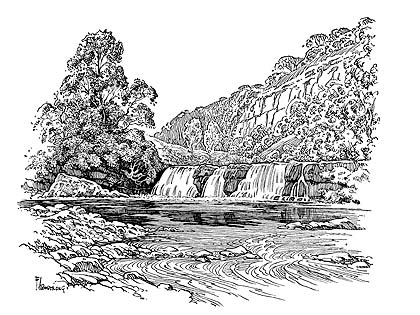 420x315 Frank Armstrong's Pen And Ink Drawings On Show - River Line Drawing