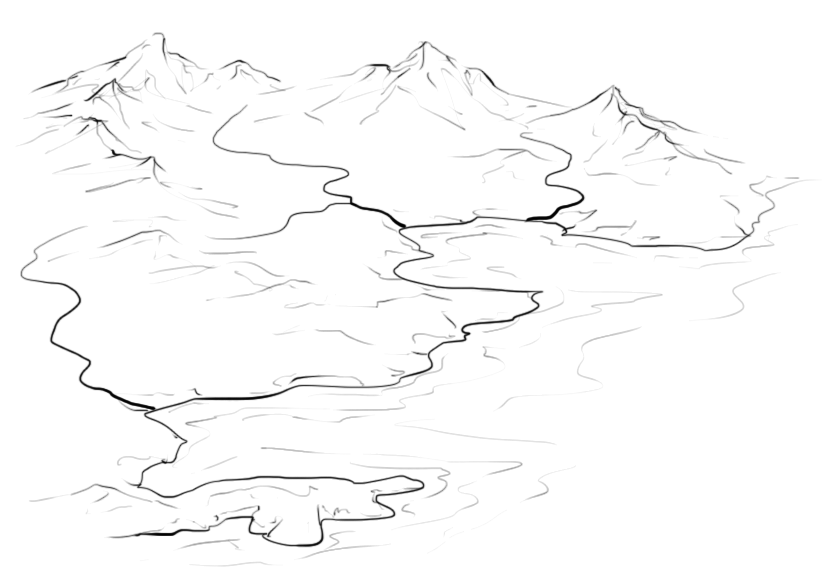 832x587 How To Draw Rivers On An Isometric Map - River Line Drawing
