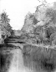 235x302 How To Draw A Realistic River, Step - River Pencil Drawing