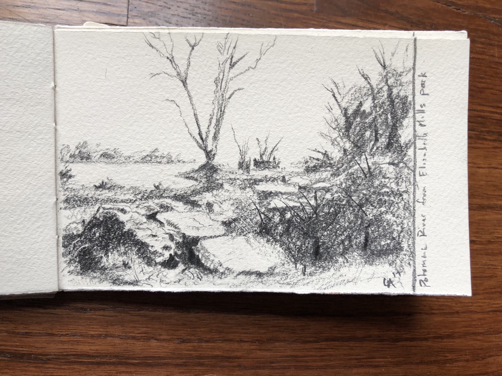 1656x1242 Potomac River Pencil Drawing Corey Aber - River Pencil Drawing