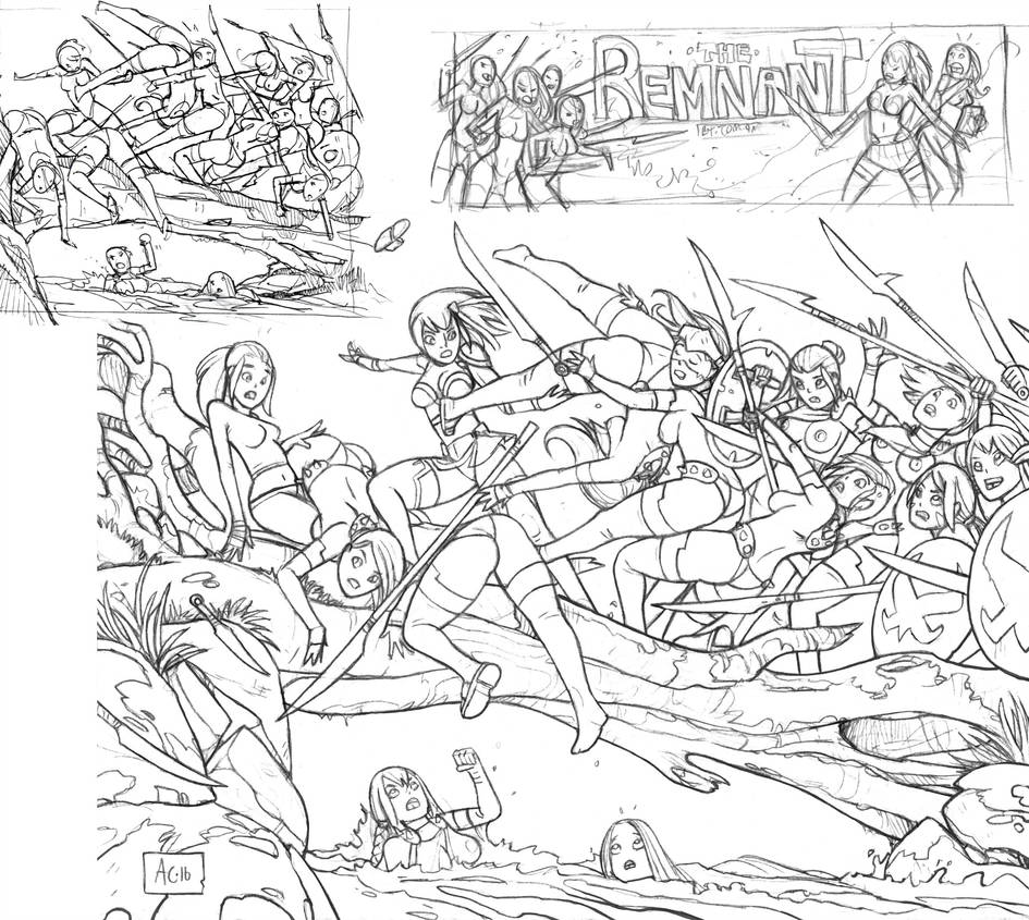 945x845 river battle - River Pencil Drawing