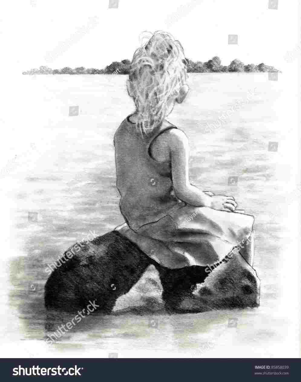 995x1264 River Pencil Drawing - River Pencil Drawing