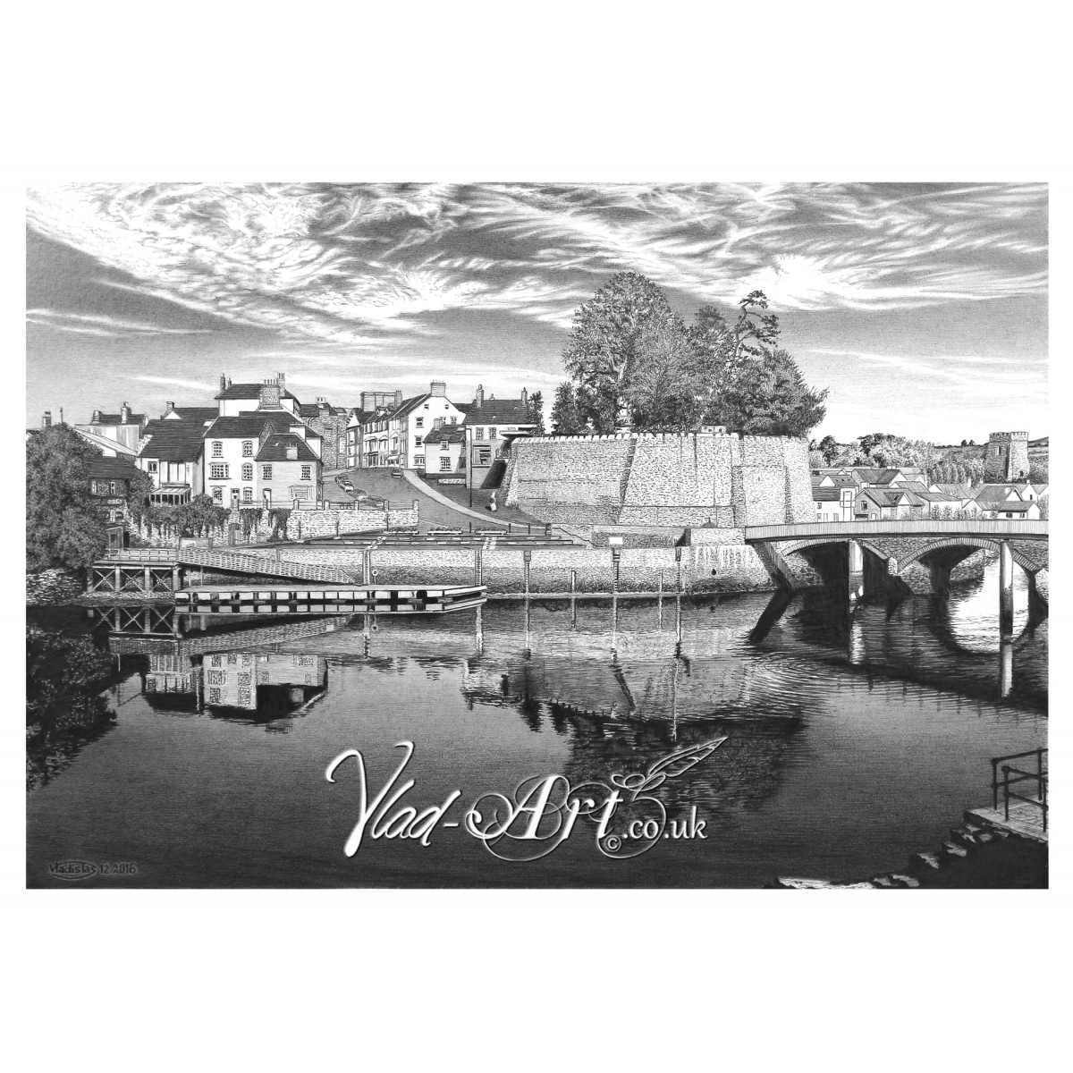 1200x1200 Cardigan - River Pencil Drawing