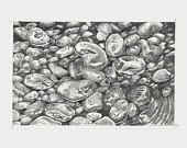 170x135 items similar to riverbed pebbles original pencil drawing on etsy - Riverbed Drawing