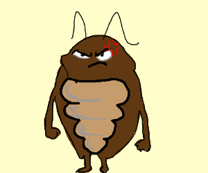 300x250 Angry Roach Drawing - Roach Drawing