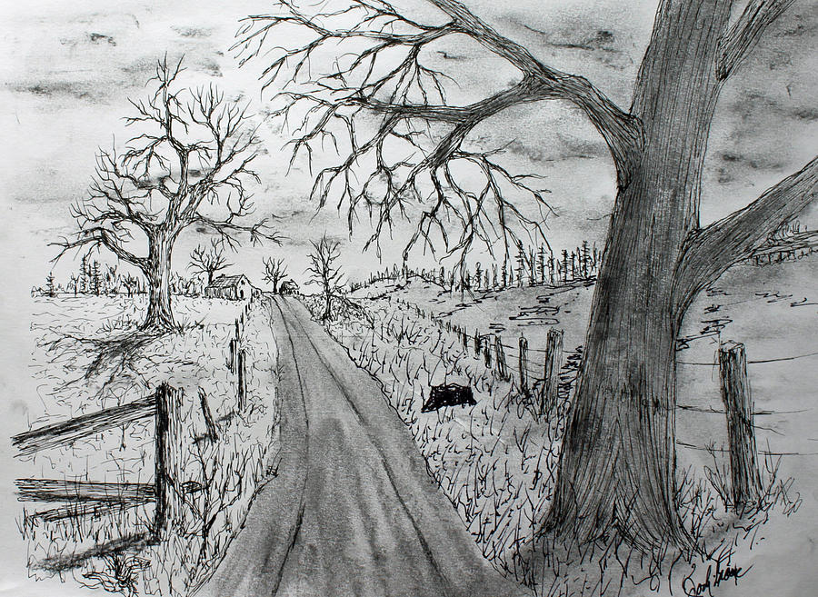 900x657 memory road drawing - Road Drawing