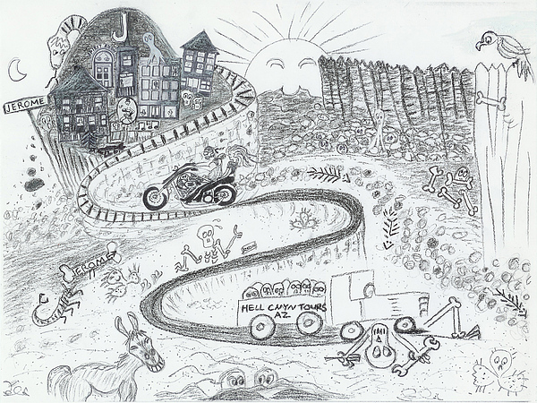 600x450 the road to jerome arizona drawing - Road Drawing