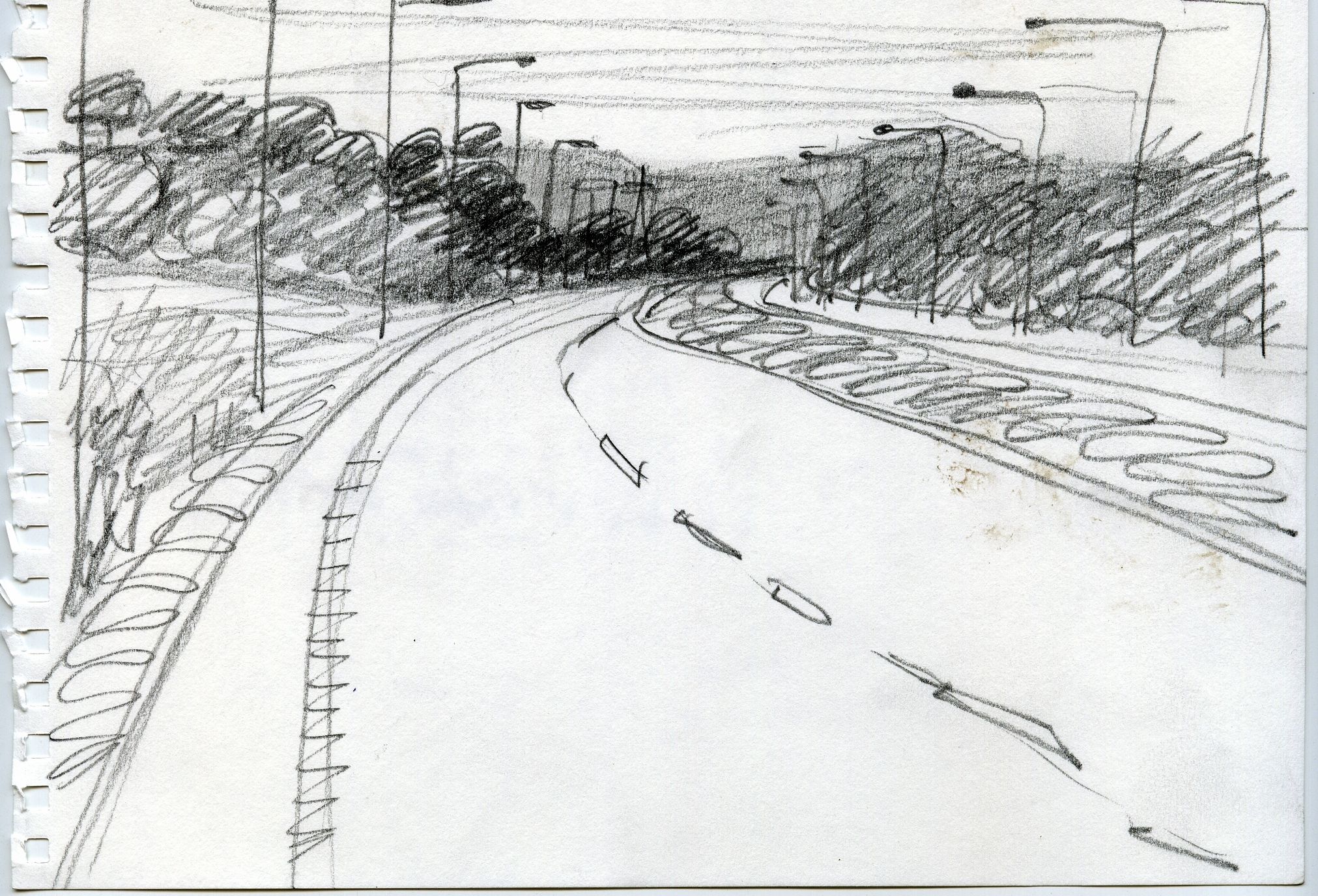 2023x1376 road drawing black and white - Road Drawing