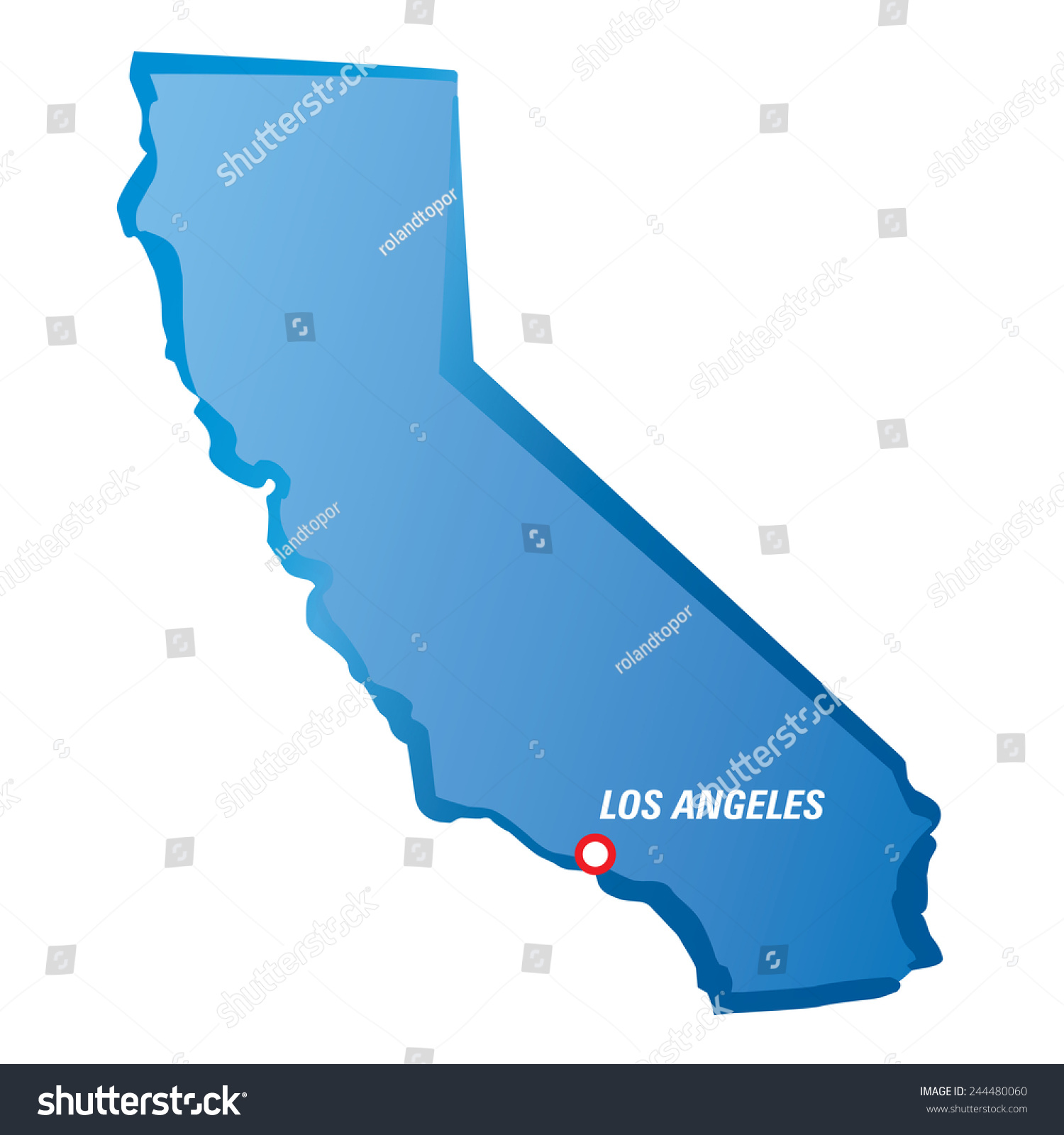 1500x1600 Stock Vector Vector Drawing Map Of California And Los Angeles - Road Map Drawing