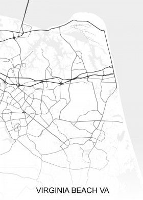 280x392 Virginia Beach Va Usa Street Map North America Street Maps - Road Map Drawing