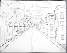 236x187 one point perspective art lesson art journals art, art lessons - Road Perspective Drawing