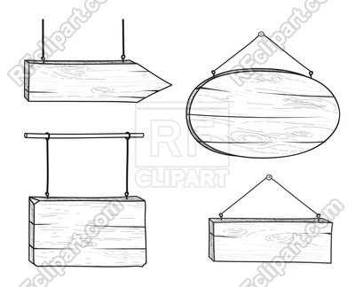 400x324 set of stylish doodle wooden road signs vector image of borders - Road Signs Drawing