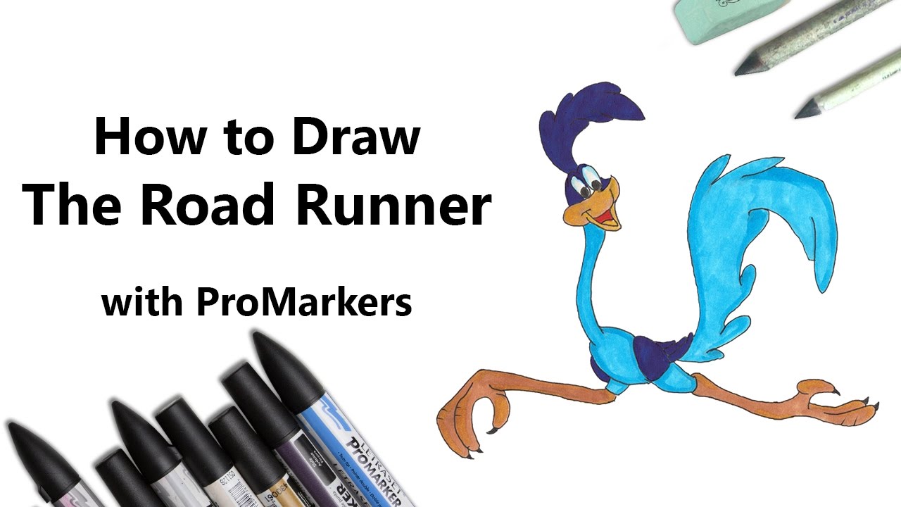 1280x720 How To Draw And Color The Road Runner With Promarkers - Roadrunner Drawing