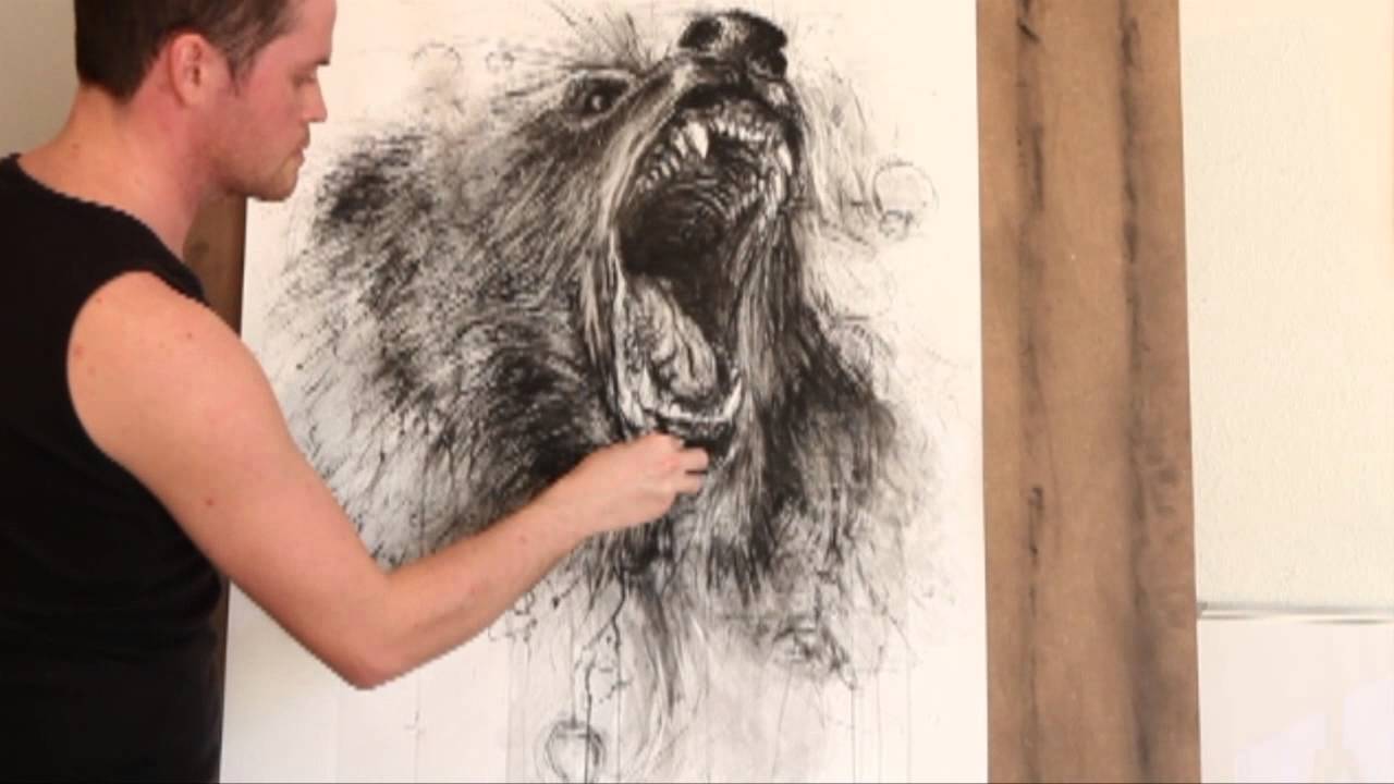 1280x720 Speedpainting Roaring Bear - Roaring Bear Drawing