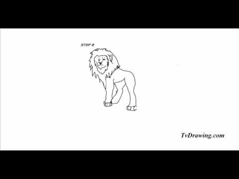 480x360 How To Draw A Simple Cartoon Roaring Lion - Roaring Lion Head Drawing