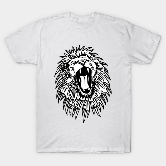 630x630 Roaring Lion Face Art Silhouette Drawing - Roaring Lion Head Drawing