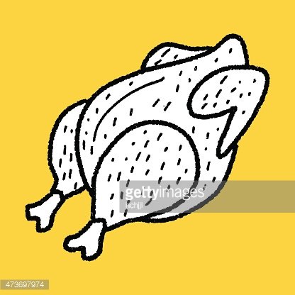416x416 Roast Chicken Doodle Drawing Premium Clipart - Roasted Chicken Drawing