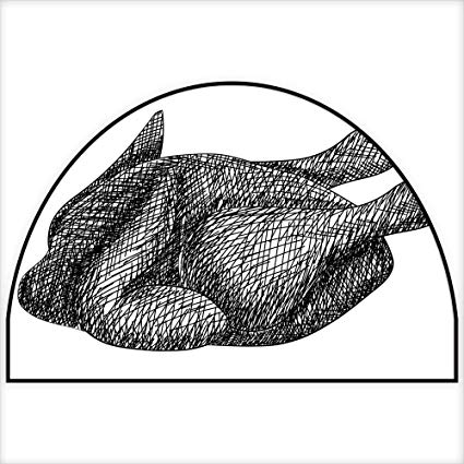 425x425 Entry Door Mat Roasted Chicken Hand Drawn Sketchh - Roasted Chicken Drawing