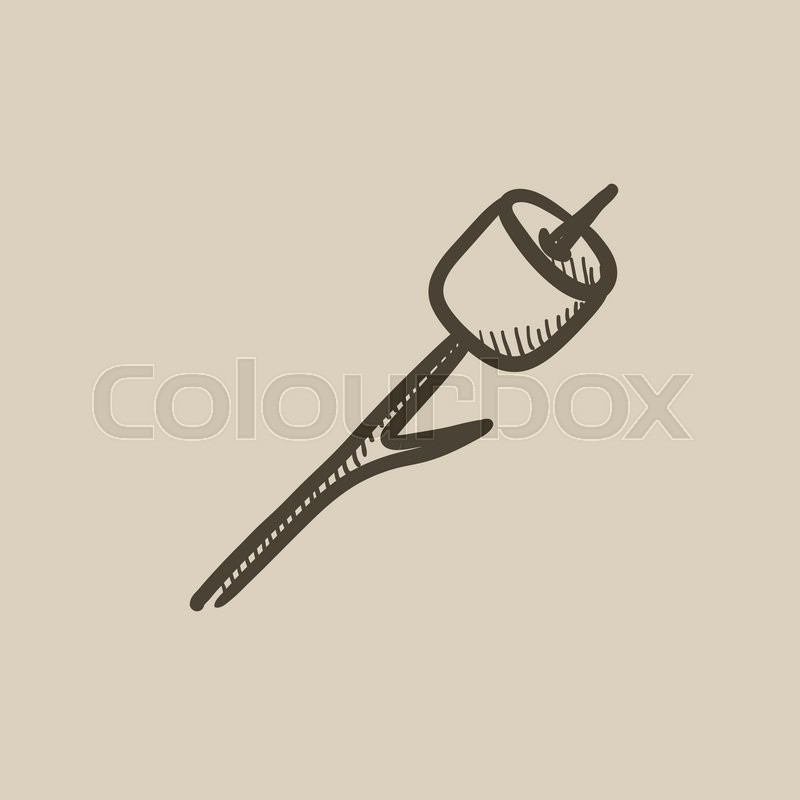 800x800 marshmallow roasted on wooden stick stock vector colourbox - Roasted Drawing