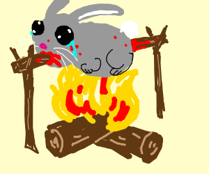 300x250 Roasted Rabbit Drawing - Roasted Drawing