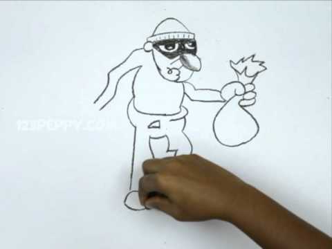 480x360 How To Draw A Robber - Robber Drawing