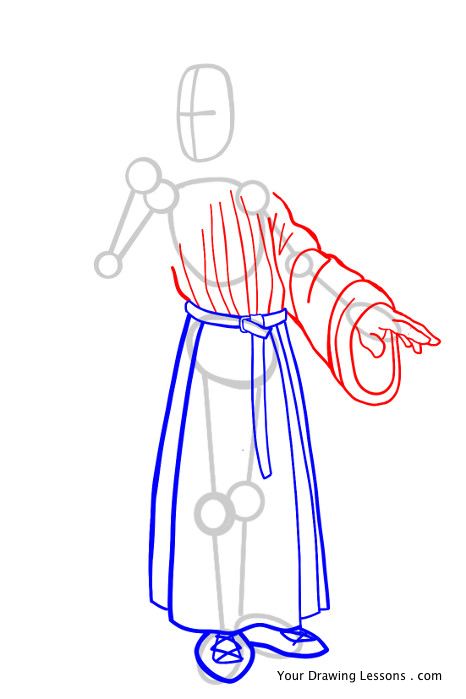 466x699 how to draw gandalf from lord of the rings your drawing lessons - Robe Drawing