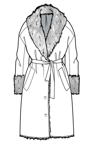313x469 robe style coat flat sketches fashion sketches, fashion - Robe Drawing