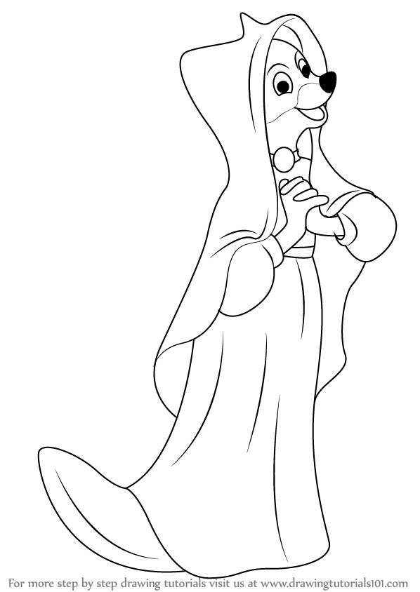 598x844 Learn How To Draw Maid Marian From Robin Hood - Robin Hood Drawing