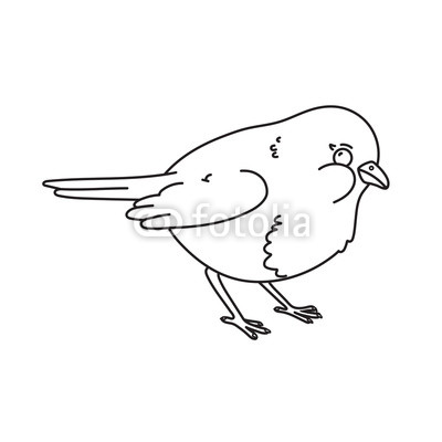 400x400 hand drawn illustration of robin bird vector outline illustration - Robin Outline Drawing