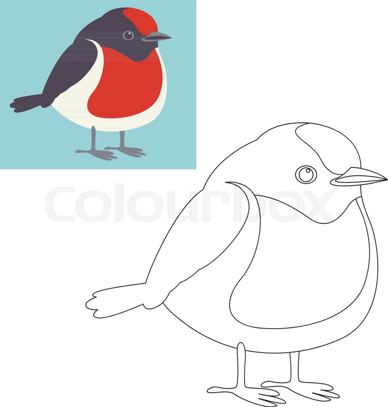 763x800 Red - Robin Outline Drawing