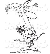 164x175 Vector Of A Cartoon Cartoon Black And White Outline Design - Robin Outline Drawing