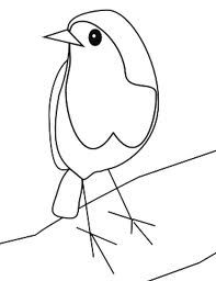 197x256 How To Draw A Robin Bird How To Draw Robin Drawing, Drawings - Robin Outline Drawing
